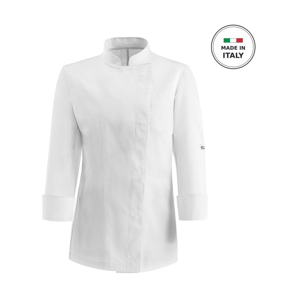 Σακάκι Σεφ EGOCHEF 100% Microfiber Γυναικείο Λευκό με Μακρύ Μανίκι Easy Girl X-LARGE