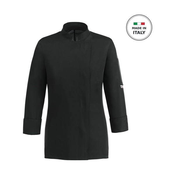 Σακάκι Σεφ EGOCHEF 100% Microfiber Γυναικείο Μαύρο με Μακρύ Μανίκι Easy Girl X-LARGE