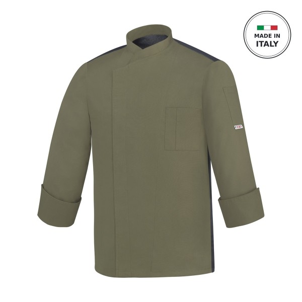 Σακάκι Σεφ EGOCHEF 65% Polyester 35% Cotton Ανδρικό Olive Green με Μακρύ Μανίκι Ottavio X-LARGE