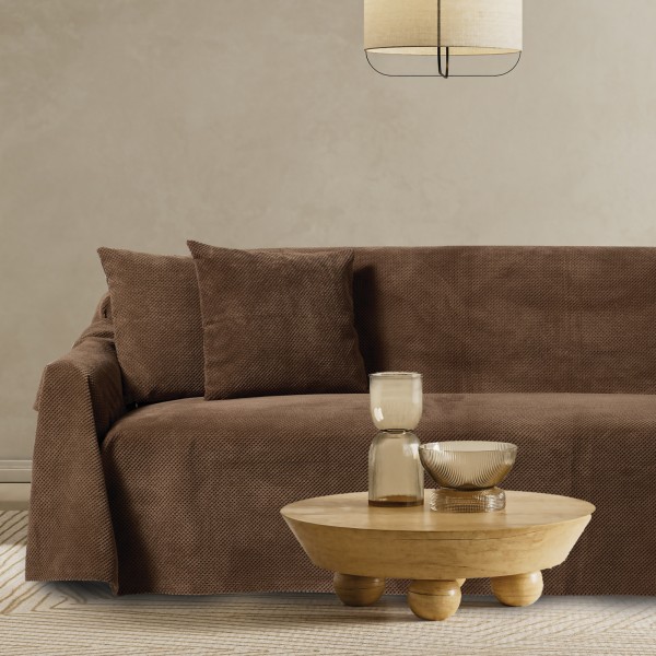 Ριχτάρι Polyester-Flannel Διθέσιος 180x250εκ. Brown 0309 Das Home