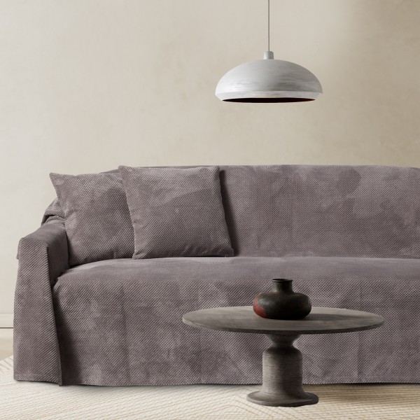 Ριχτάρι Polyester-Flannel Τριθέσιος 180x300εκ. Dark Grey 0306 Das Home