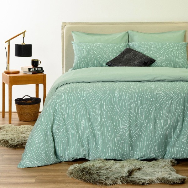 Παπλωματοθήκη Polycotton Υπέρδιπλη 225x245εκ. Brooke Aqua Casual Line Melinen 20006358