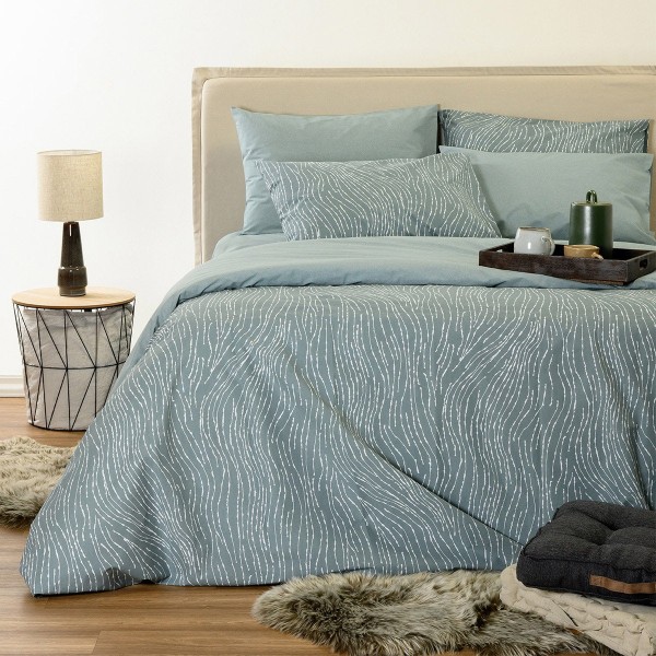 Σετ Σεντόνια Polycotton Μονά Με Λάστιχο 100x200+32εκ. Brooke Grey Casual Line Melinen 20006267