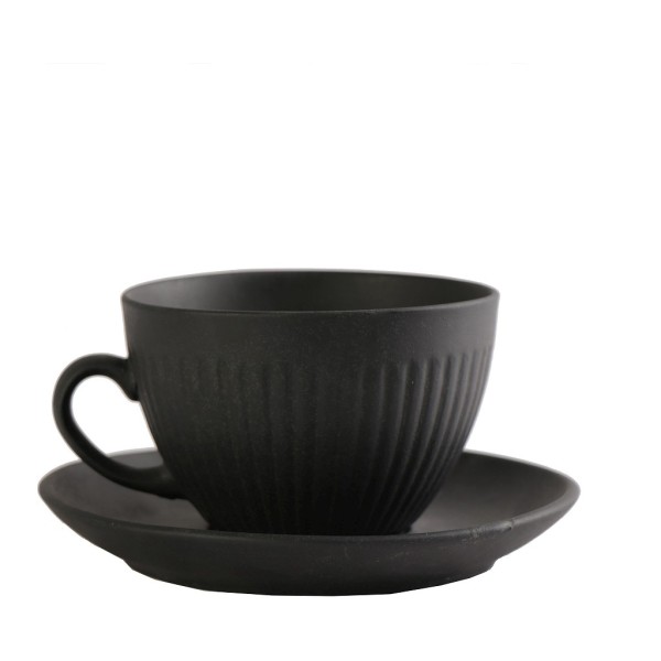 DIS. GOBI BLACK SAND HANDMADE ΦΛΙΤΖΑΝΙ & ΠΙΑΤΑΚΙ JUMBO ΜΑΥΡΟ ΜΑΤ 310CC 16Χ16Χ8,5ΕΚ | Συσκευασία 6 τμχ