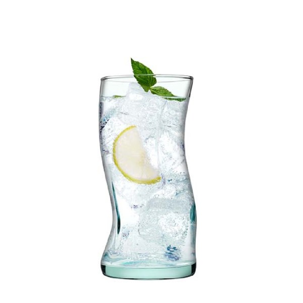 AMORF LONG DRINK 440CC H: 15 D: 7CM MADE OF RECYCLED GLASS P/840 GB4.OB24 | Συσκευασία 4 τμχ