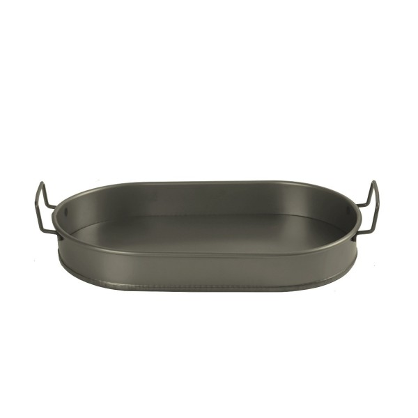ΔΙΣΚΟΣ ΟΒΑΛ LARGE ΜΕΤΑΛ. ΜΕ ΛΑΒΕΣ ΛΑΔΊ 38(43 INCL. HANDLES)X21X5CM | Συσκευασία 2 τμχ