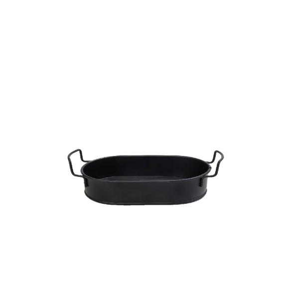 ΔΙΣΚΟΣ ΟΒΑΛ SMALL ΜΕΤΑΛ. ΜΕ ΛΑΒΕΣ ΜΑΥΡΟ 29(4 INCL. HANDLES)X14,5X5CM | Συσκευασία 2 τμχ
