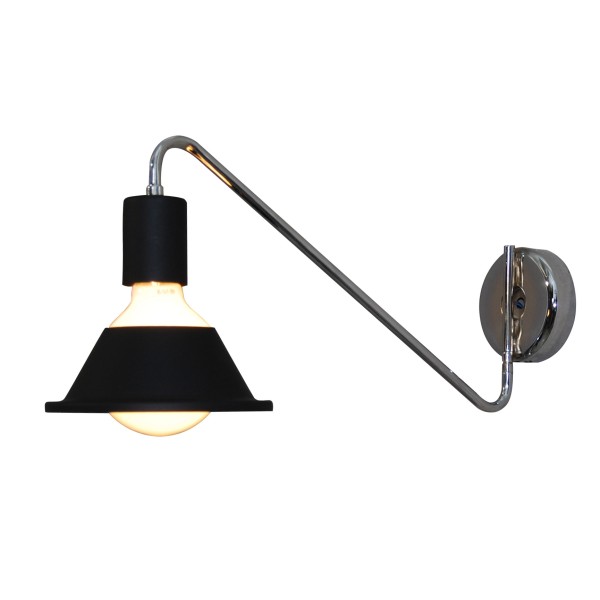 HL-3521-1 EMILY CHROME & BLACK WALL LAMP