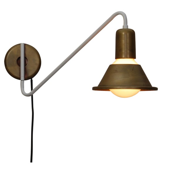 HL-3521-1 EMILY OLD BRONZE & WHITE WALL LAMP