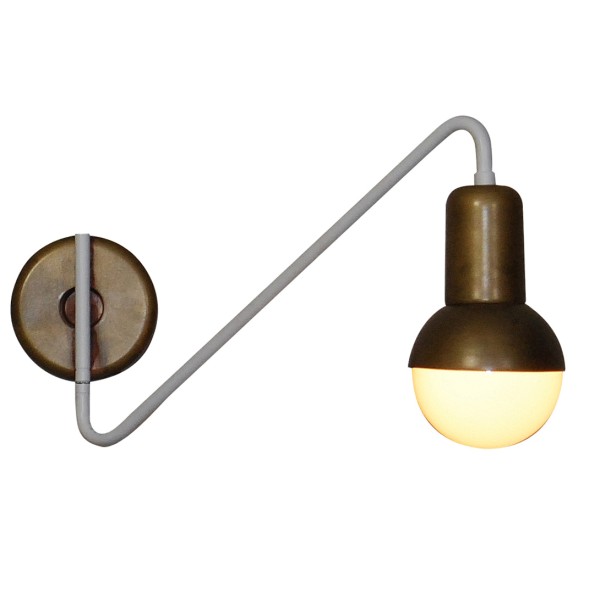HL-3523-1 CHRISTOPHER OLD BRONZE & WHITE WALL LAMP