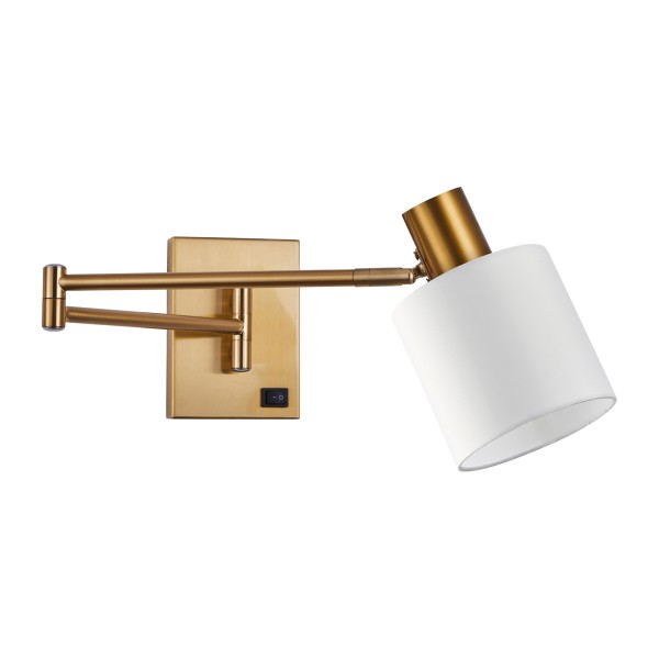 SE21-GM-52-SH1 ADEPT WALL LAMP Gold Matt Wall lamp with Switcher and White Shade+