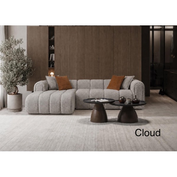 Γωνιακός Καναπές Cloud Δεξιός Χρώματος Γκρι